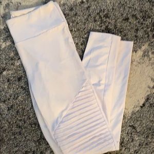 Women’s White Moto Leggings